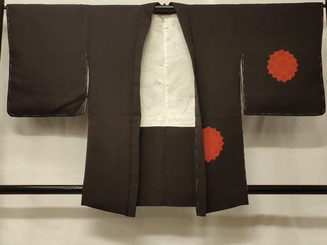平和屋着物#羽織 地紋起こし 正倉院花文 黒地 正絹 逸品 未使用 CABG8228in