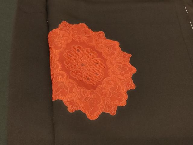 平和屋着物#羽織 地紋起こし 正倉院花文 黒地 正絹 逸品 未使用 CABG8228in