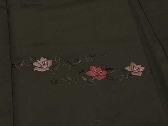 平和屋着物#羽織 総刺繍 草花文 黒地 正絹 逸品 CABG8251in
