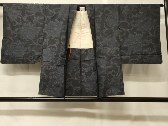 平和屋着物#本場大島紬 羽織 更紗花唐草文 正絹 逸品 CABG8255in