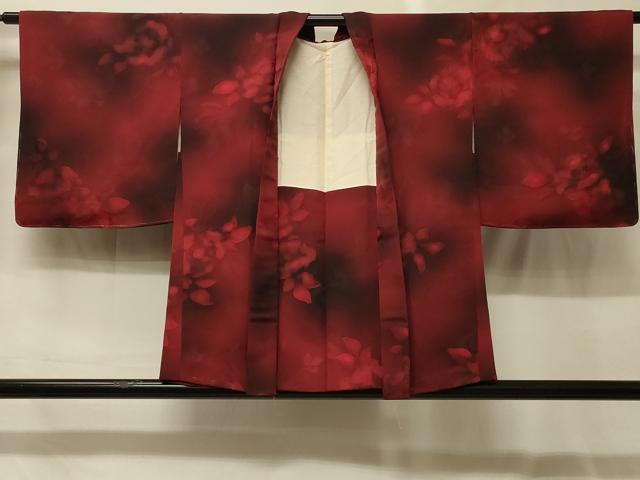 平和屋着物#羽織 地紋起こし 草花文 暈し染め 反端付き 正絹 逸品 CABG8258in