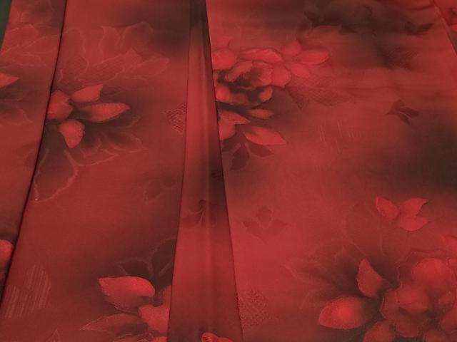 平和屋着物#羽織 地紋起こし 草花文 暈し染め 反端付き 正絹 逸品 CABG8258in