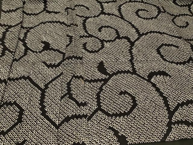 平和屋着物#羽織 総絞り 唐草文 黒地 正絹 逸品 未使用 CABG8259in