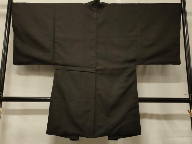 平和屋着物#男性 長羽織 黒地 正絹 逸品 CABG8269in