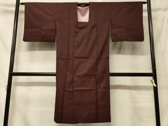 平和屋着物#道行コート 雨コート 幾何学文様 黒地 ロング丈 正絹 逸品 CABG8270in