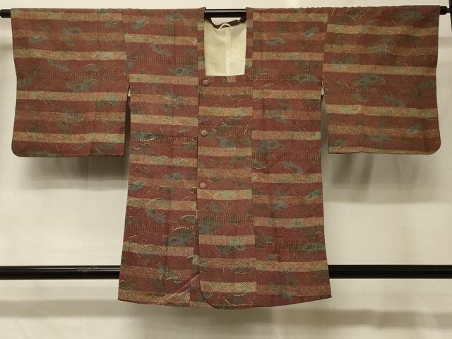 平和屋着物#道行コート 横段舞扇文 正絹 逸品 CABG8300in