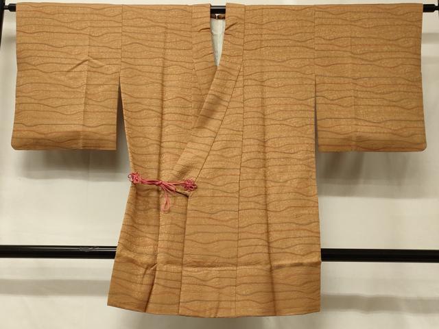 平和屋着物#道中着 横段文 ロング丈 正絹 逸品 CABG8302in