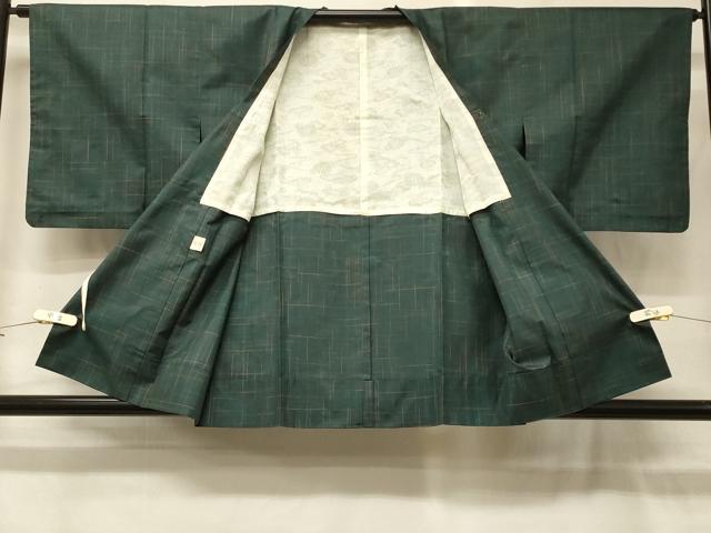 平和屋着物#道行コート 二部式 紬地 格子 正絹 逸品 CABG8310in