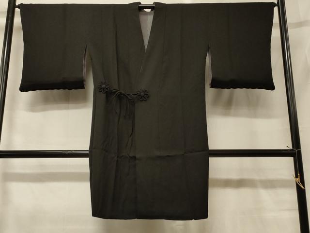 平和屋着物#道中着 リバーシブル 流水文 暈し染め 黒地 正絹 逸品 未使用 CABG8312in