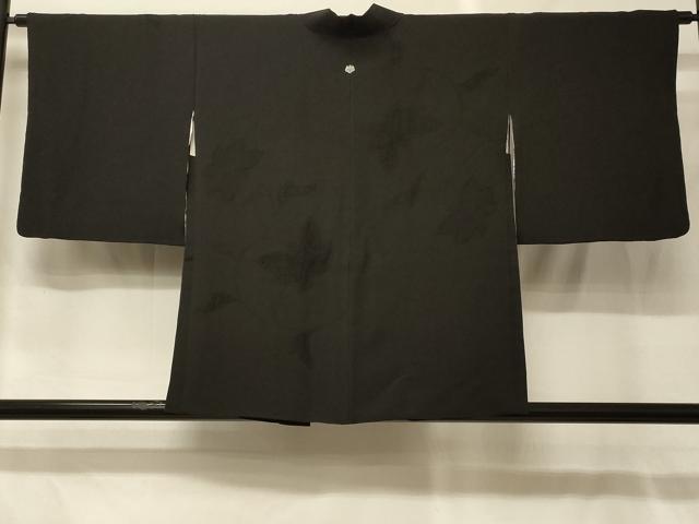 平和屋着物#羽織 ドロンワーク 枝花地紋 黒地 正絹 逸品 CABG8319in