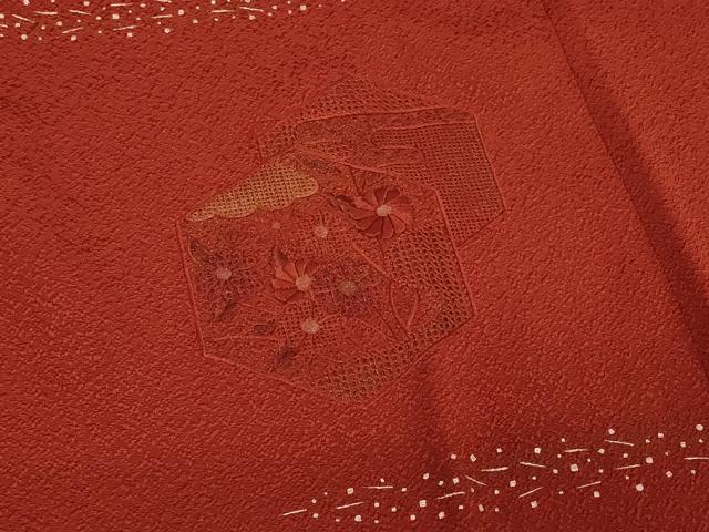 平和屋着物#中国三大刺繍 スワトウ刺繍 道行コート 亀甲重ね花文 金彩 正絹 逸品 CABG8320in