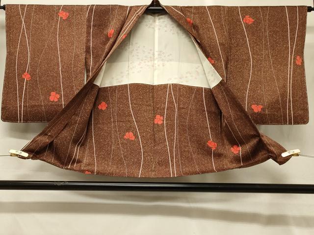平和屋着物#羽織 変わり縞舞花文 正絹 逸品 未使用 CABG8348in