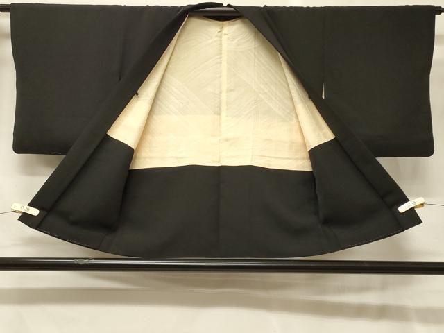 平和屋着物#羽織 総刺繍 枝花文 黒地 正絹 逸品 CABG8351in
