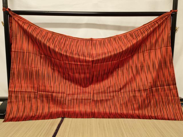 平和屋着物#道行コート 雨コート 二部式 単衣 縞 正絹 逸品 未使用 CABG8360in