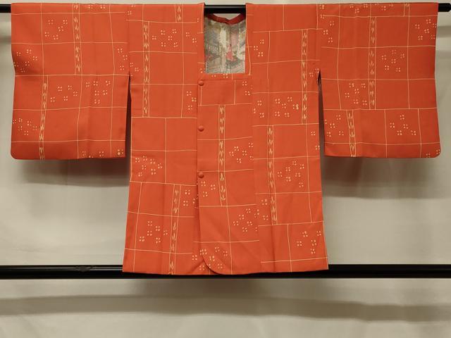 平和屋着物#道行コート ろうけつ染め 格子 正絹 逸品 CABG8365in
