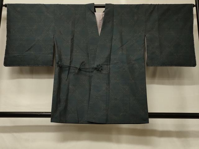 平和屋着物#本場大島紬 道中着 花菱文 正絹 逸品 未使用 CABG8369in