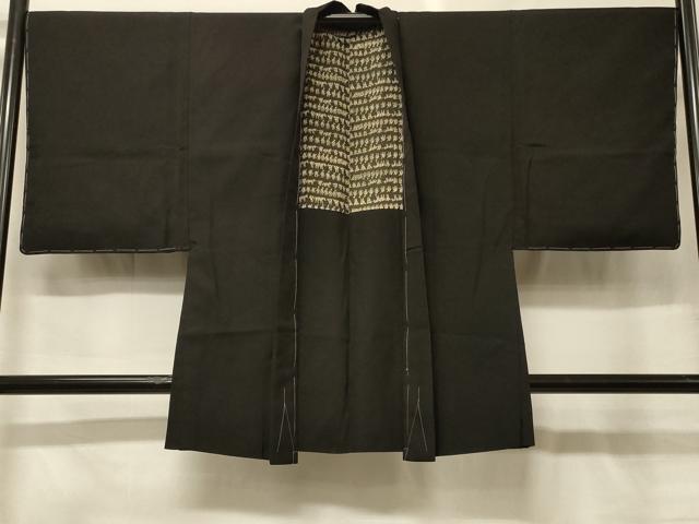 平和屋着物#男性 羽織 黒地 正絹 逸品 未使用 CABG8370in