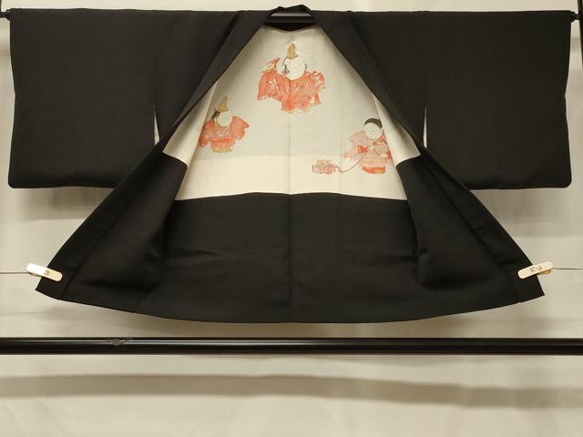 平和屋着物#羽織 牡丹 黒地 金彩 正絹 逸品 CABG8375in