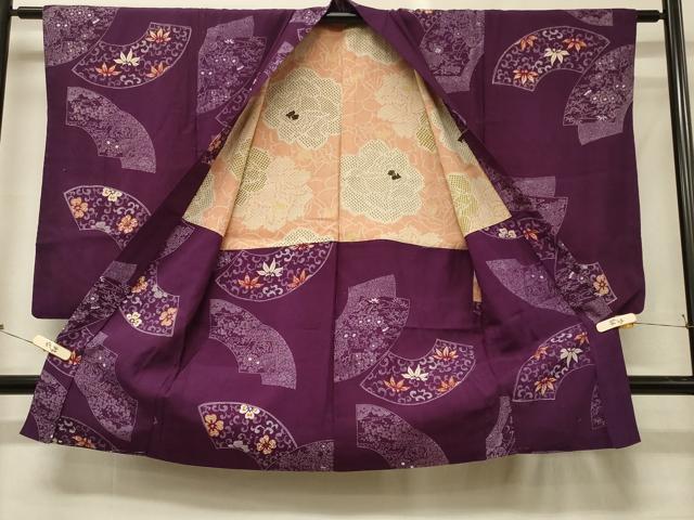平和屋着物#アンティーク 大正ロマン 長羽織 地紙花唐草文 金彩 正絹 逸品 CABG8386in