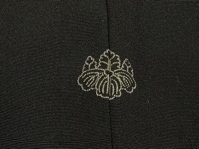 平和屋着物#羽織 寿光織 枝葉文 黒地 金銀糸 正絹 逸品 CABG8392in