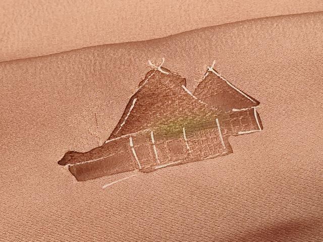 平和屋着物#羽織 地紋起こし 風景文 暈し染め 正絹 逸品 未使用 CABG8393in