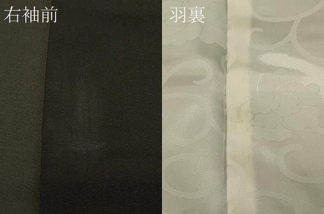 平和屋着物#羽織 総刺繍 草花文 黒地 正絹 逸品 CABG8396in
