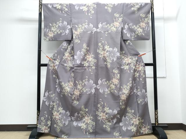 平和屋着物●小紋 草花文 洗える着物 CABG8413th