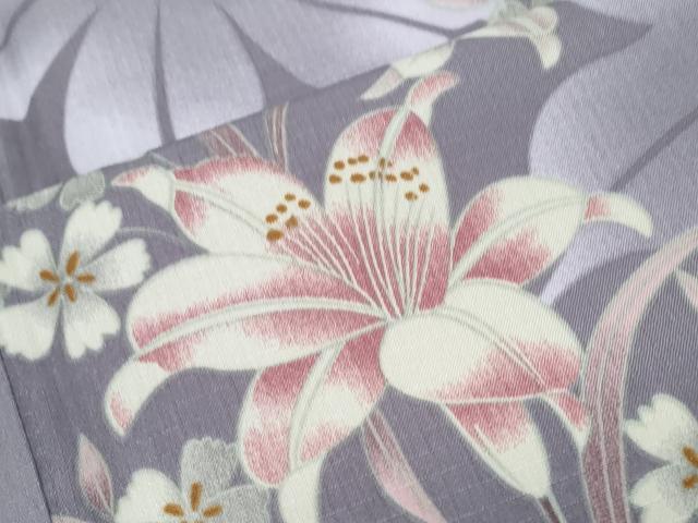 平和屋着物●小紋 草花文 洗える着物 CABG8413th