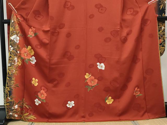 平和屋着物●豪華振袖 草花文 暈し染め 金彩 正絹 逸品 CABG8423th