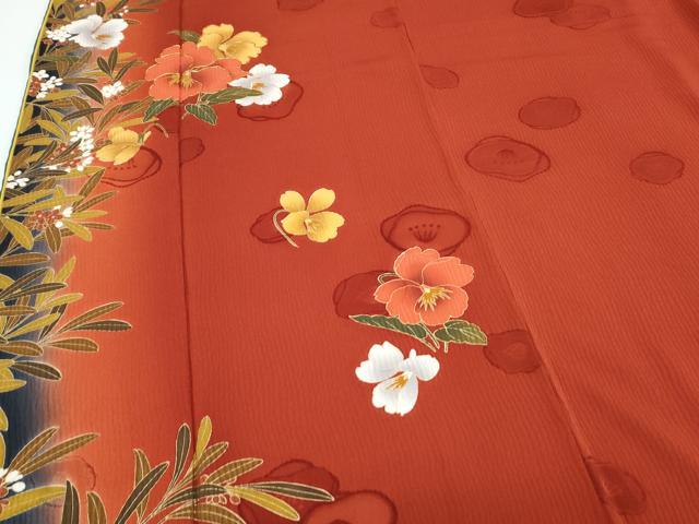 平和屋着物●豪華振袖 草花文 暈し染め 金彩 正絹 逸品 CABG8423th