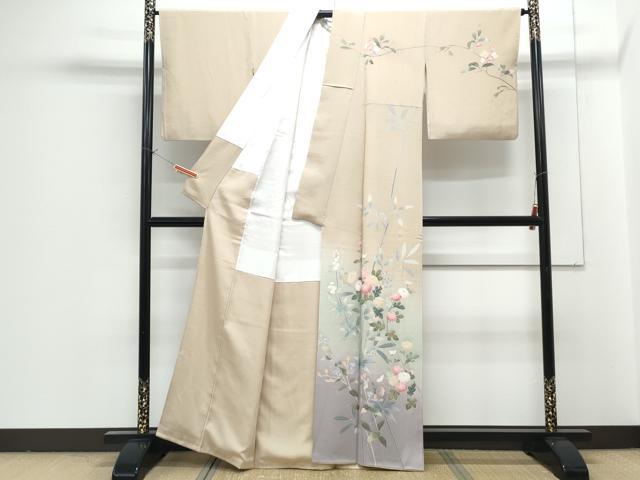 平和屋着物●訪問着 友禅 作家物 草花文 暈し染め 正絹 逸品 CABG8425th