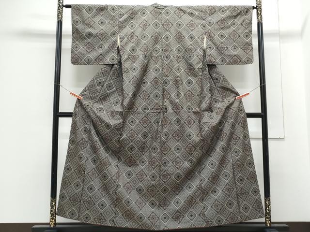 平和屋着物●本場大島紬 龍郷絣 菱花文 正絹 逸品 CABG8428th