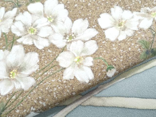 平和屋着物●手描友禅女流作家 一色生子 訪問着 手描き 草花文 たたき染め 正絹 逸品 CABG8431th