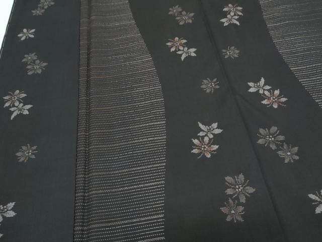 平和屋着物●本場大島紬 9マルキ 純泥染 立涌花文 証紙付き 正絹 逸品 未使用 CABG8439th