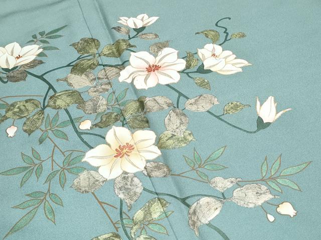 平和屋着物●訪問着 草花文 暈し染め 金彩 正絹 逸品 未使用 CABG8440th