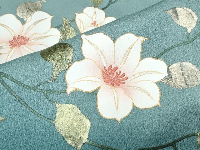 平和屋着物●訪問着 草花文 暈し染め 金彩 正絹 逸品 未使用 CABG8440th