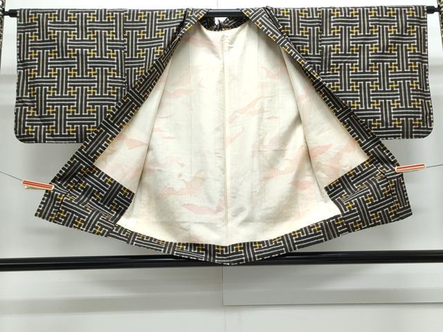 平和屋着物●本場大島紬 龍郷絣 秋名バラ アンサンブル 正絹 逸品 CABG8441th