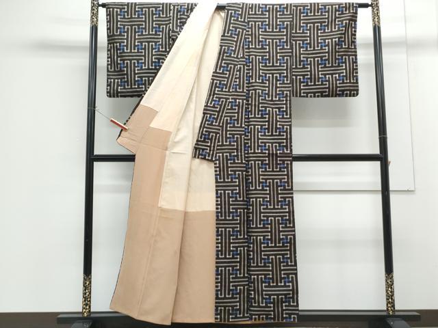 平和屋着物●本場大島紬 龍郷絣 秋名バラ 正絹 逸品 CABG8442th
