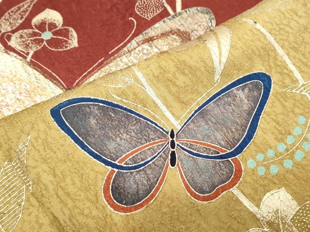 平和屋着物●豪華振袖 花蝶文 暈し染め 金彩 正絹 逸品 CABG8447th