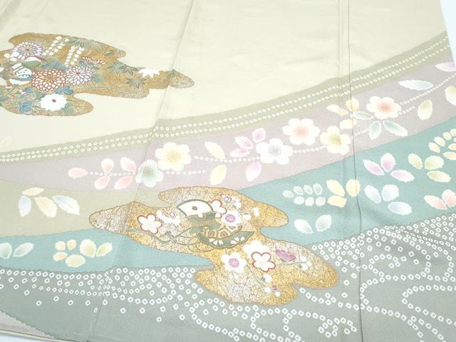 平和屋着物●訪問着 駒刺繍 エ霞鳳凰花文 金銀彩 正絹 逸品 未使用 CABG8448th