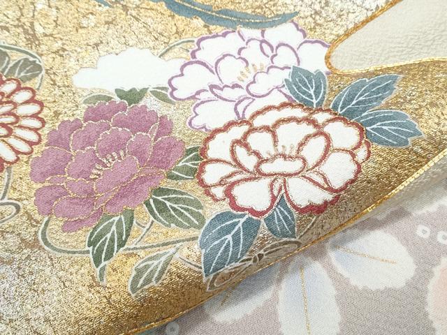 平和屋着物●訪問着 駒刺繍 エ霞鳳凰花文 金銀彩 正絹 逸品 未使用 CABG8448th