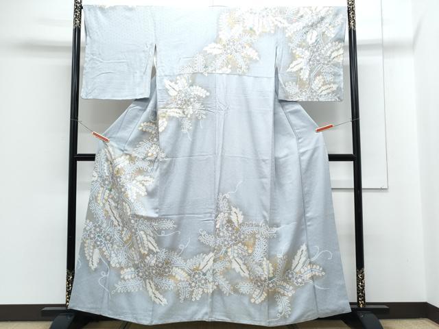 平和屋着物●訪問着 絞り 草花文 暈し染め 金銀彩 ますいわ屋扱い 正絹 逸品 CABG8454th