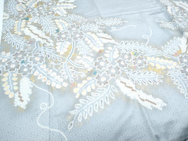 平和屋着物●訪問着 絞り 草花文 暈し染め 金銀彩 ますいわ屋扱い 正絹 逸品 CABG8454th