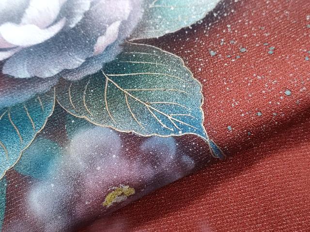 平和屋着物●訪問着 手描き 草花文 暈し染め 銀通し地 正絹 逸品 CABG8455th