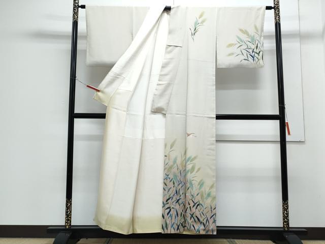 平和屋着物●訪問着 友禅 作家物 稲穂 飛鳥文 暈し染め 正絹 逸品 CABG8463th