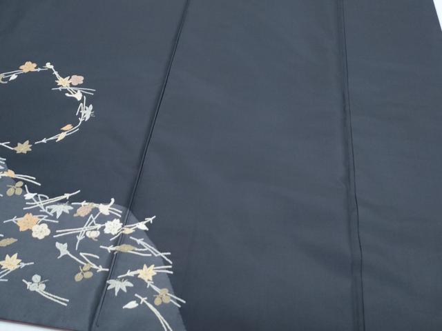 平和屋着物●中国三大刺繍 相良刺繍 総刺繍 訪問着 本場染大島紬 溢れ松葉 金糸 正絹 逸品 CABG8464th