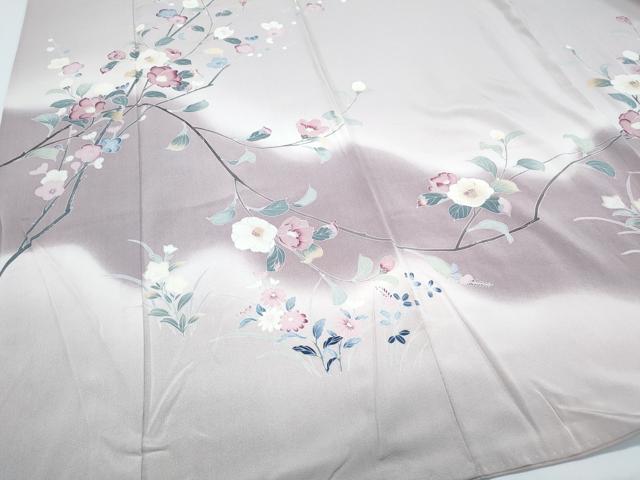 平和屋着物●訪問着 友禅 坂k者 枝花文 暈し染め 正絹 逸品 CABG8465th
