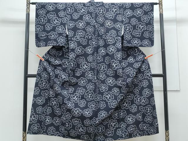 平和屋着物●久留米絣 単衣 舞花文 正絹 逸品 CABG8467th