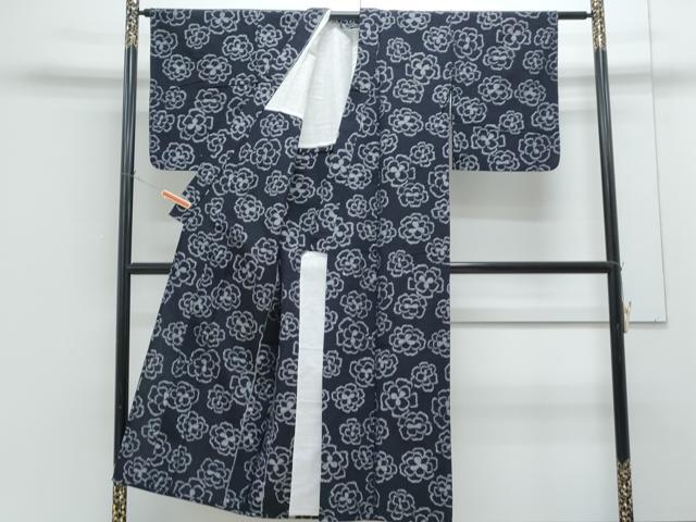 平和屋着物●久留米絣 単衣 舞花文 正絹 逸品 CABG8467th