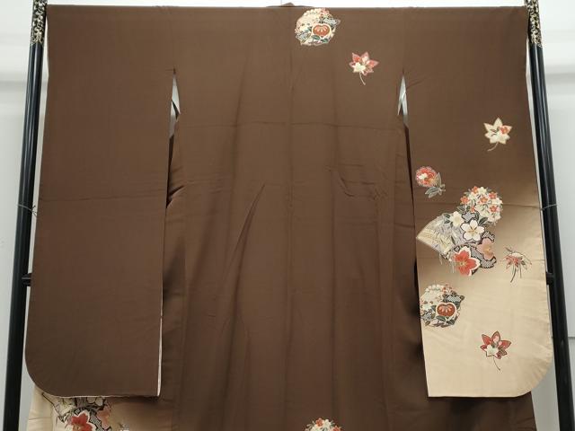 平和屋着物●豪華振袖 扇面花文 暈し染め 金彩 正絹 逸品 CABG8474th